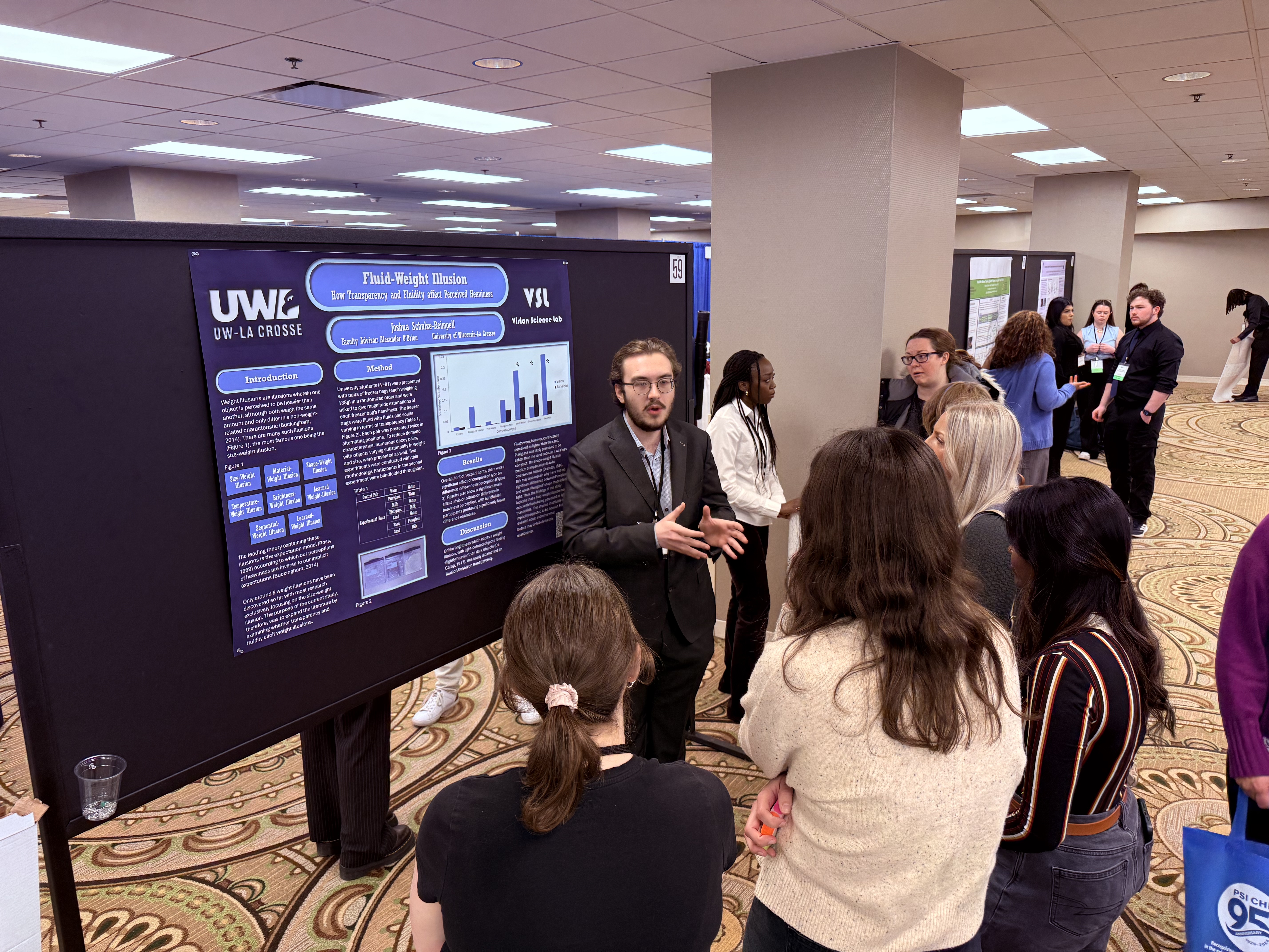 Discussing research at a conference